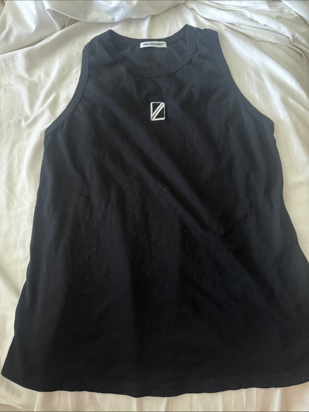 Black Women's Sleeveless Tank Top with Star Detail